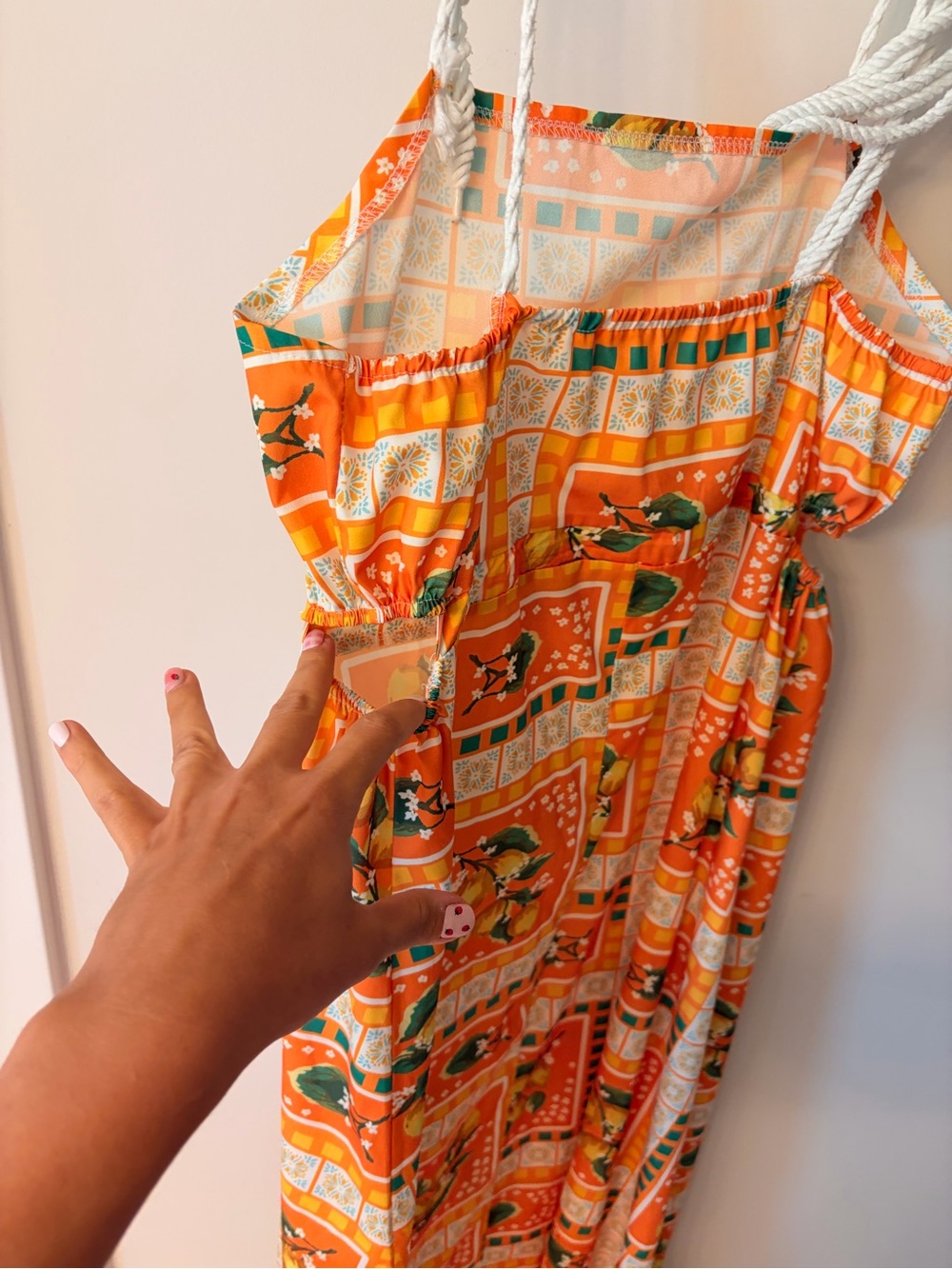Orange Floral Print Maxi Dress - Picture 6 of 8
